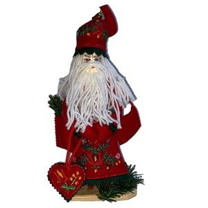 Hungarian Santa Claus Figurine Handmade w/ Embroidered Kalosca Wool Felt 2005